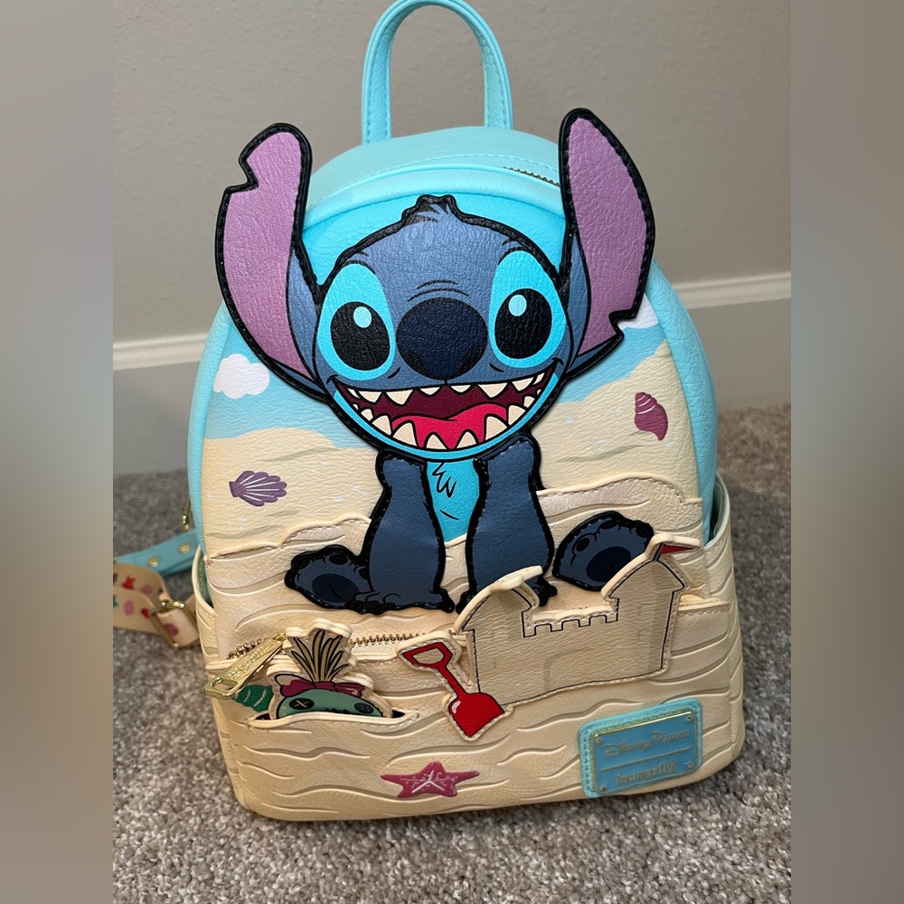 Disney Stitch Beach Sandcastle Loungefly Mini Backpack